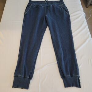 Brisas Pant Womans L Blue Jogger Lounge Leggings Jersey Comfy Soft Stretch New